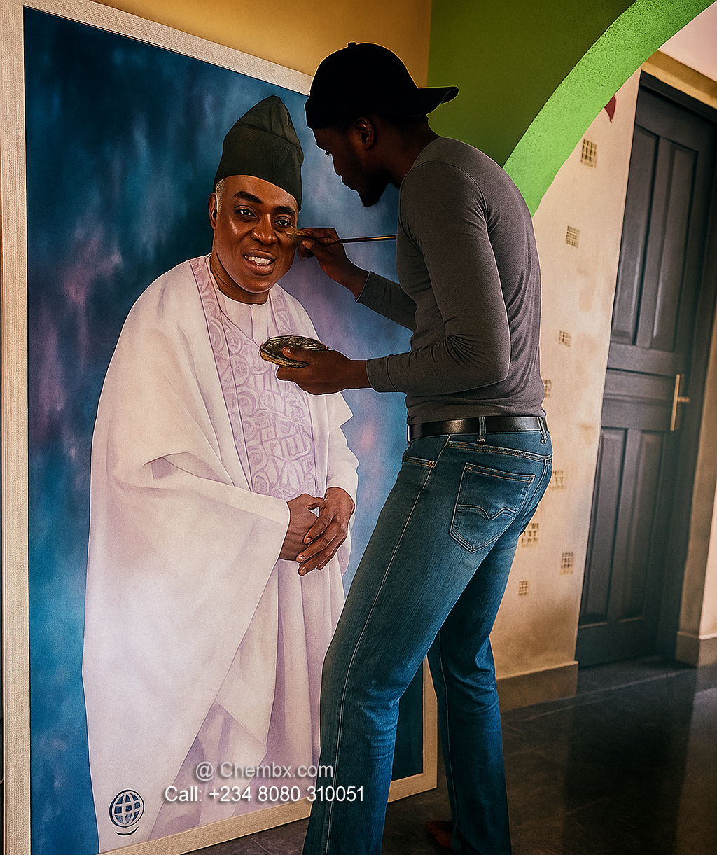 Detailed oil painting of African elder – Chembx Lagos Nigeria