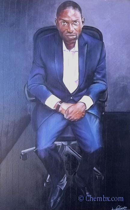 Hand-painted Igbo cultural portrait by Chembx in Nigeria