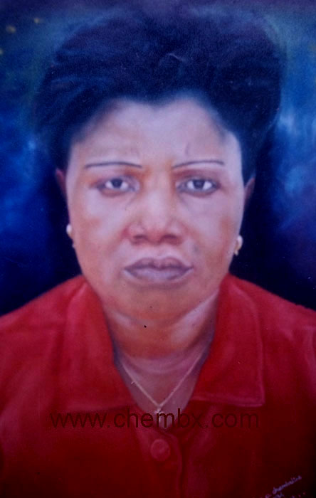 Igbo village market scene painting by Nigerian artist Chembx