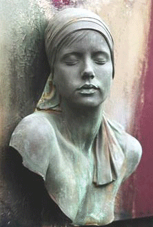 Handcrafted clay molding of African woman portrait sculpture