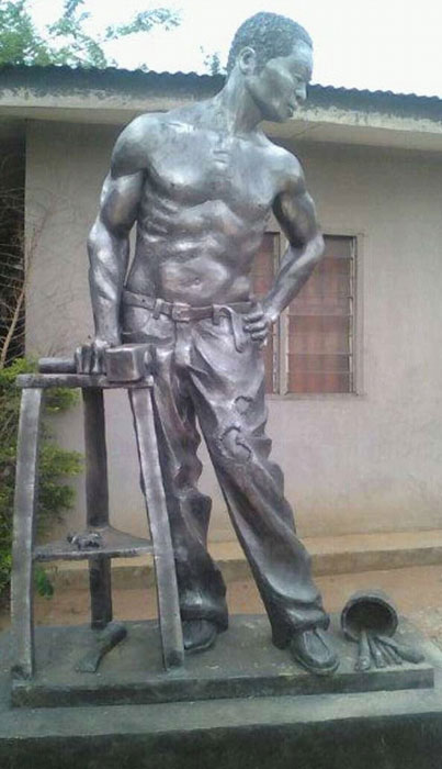 Realistic clay bust sculpture of a man handmade in Lagos Nigeria